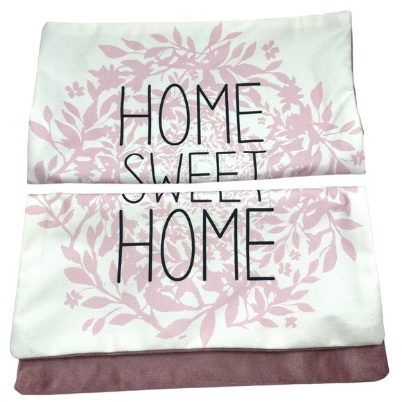 Unbranded 2 Pillowcase Covers Home Sweet Home Handmade Zip Closure Home Decor - Picture 1 of 6